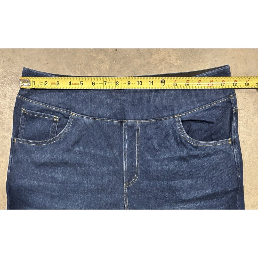 Halara Flex High Waisted Pockets Wide Leg Loose Blue Jeans Size XL Tall - Picture 3 of 7